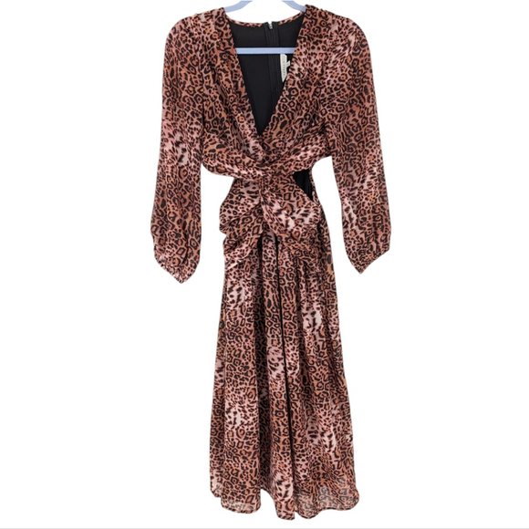 Anthropologie RANNA GILL Leopard Print Midi Dress Small - Picture 4 of 11